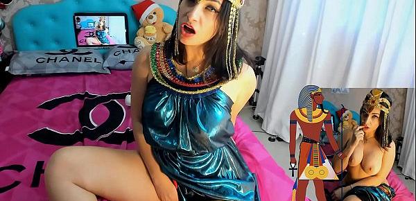  Cosplay Girl Cleopatra Gostosa Gozando gostoso com Lush safada tendo orgasmos